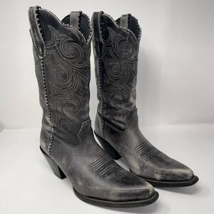 Durango Crush 13" Western Boots Women's Size 7.5 Black Beauty Burnished Leather